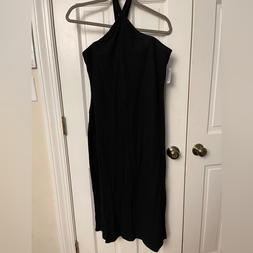 Old Navy halter ribbed midi dress black NWT PETITE XXL
